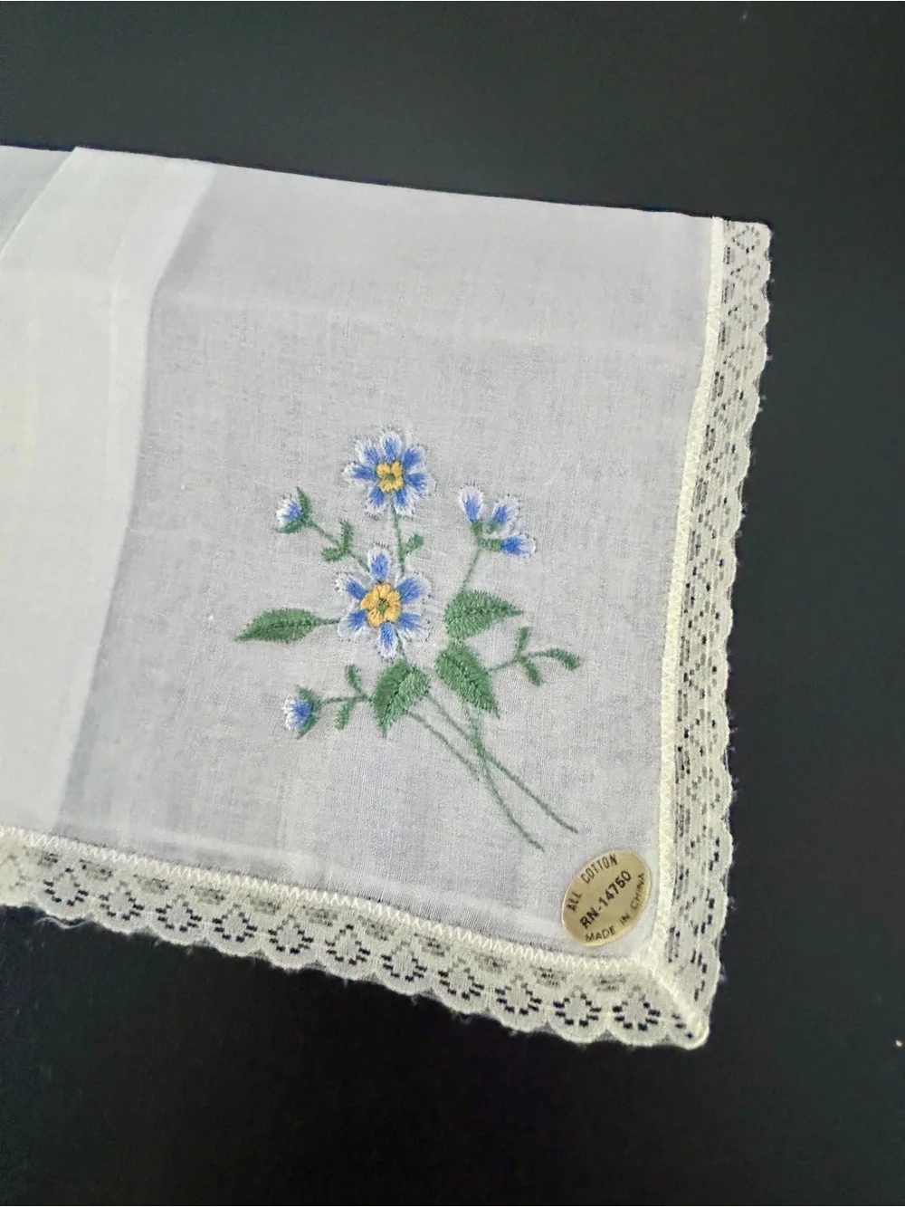 Vintage Embroidered Floral Handkerchiefs Lot of 8